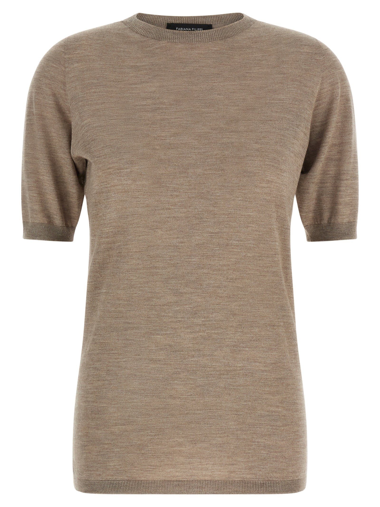 Fabiana Filippi Cashmere and Silk Sweater — taupe by Fabiana Filippi