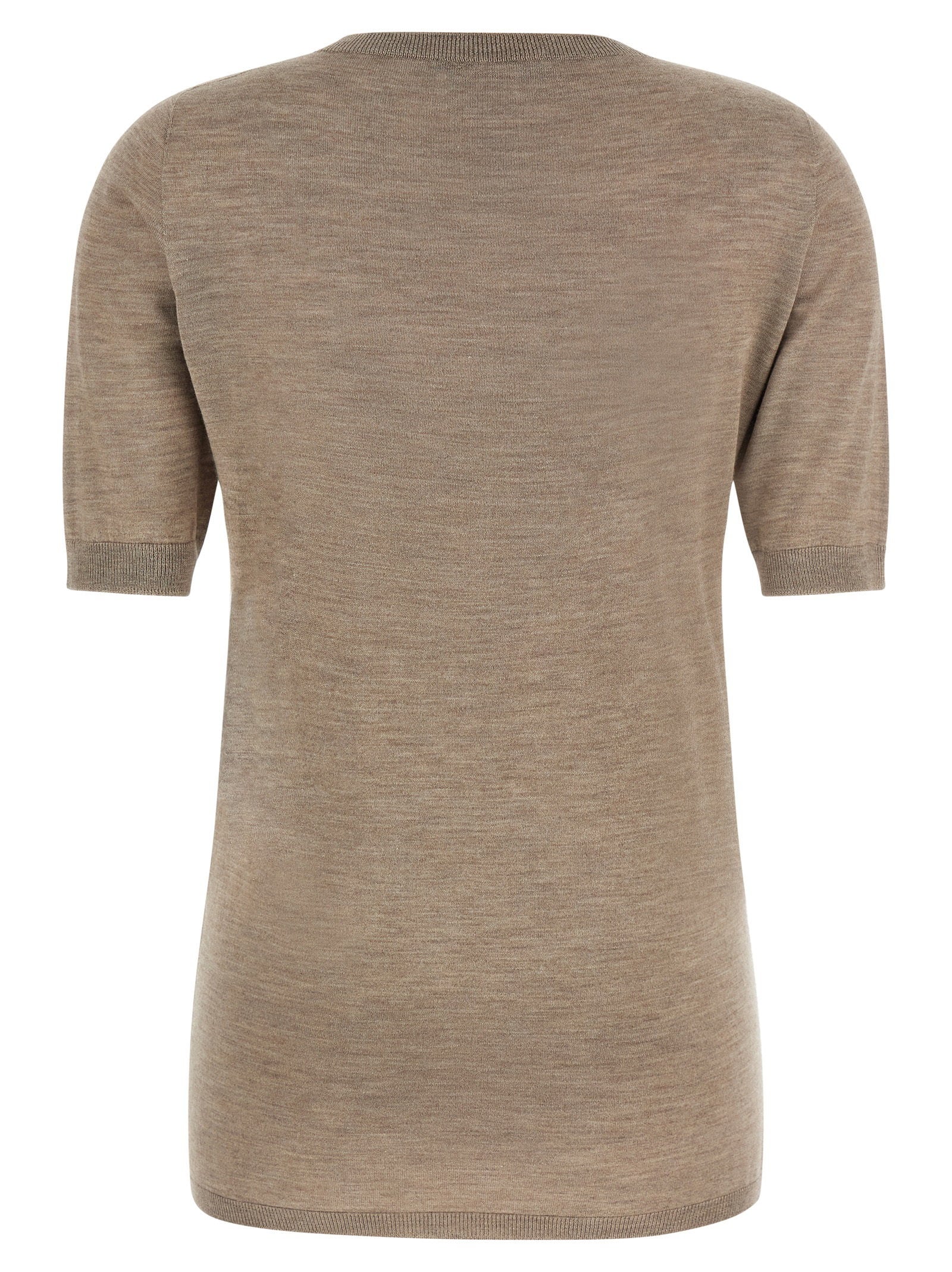 Fabiana Filippi Cashmere and Silk Sweater — taupe, view 2