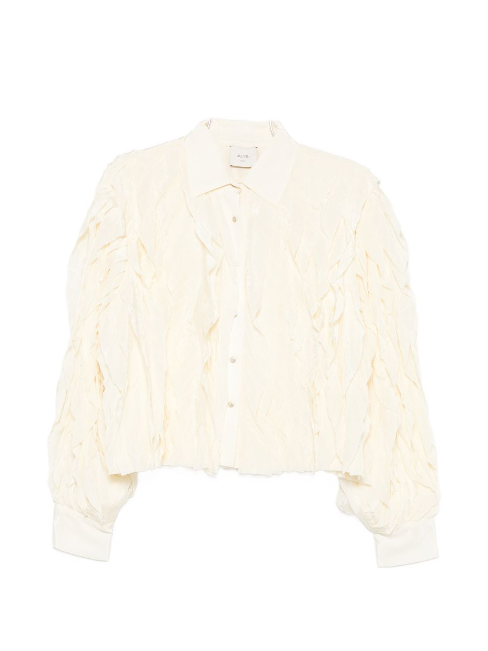 Alysi Crinkled Ruffle-Detailed Shirt — Cream by Alysi