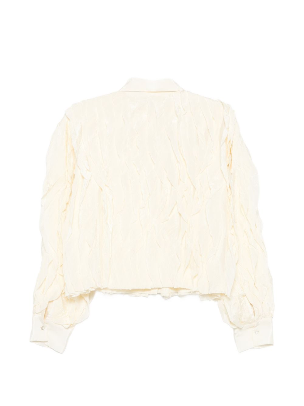 Alysi Crinkled Ruffle-Detailed Shirt — Cream, view 2