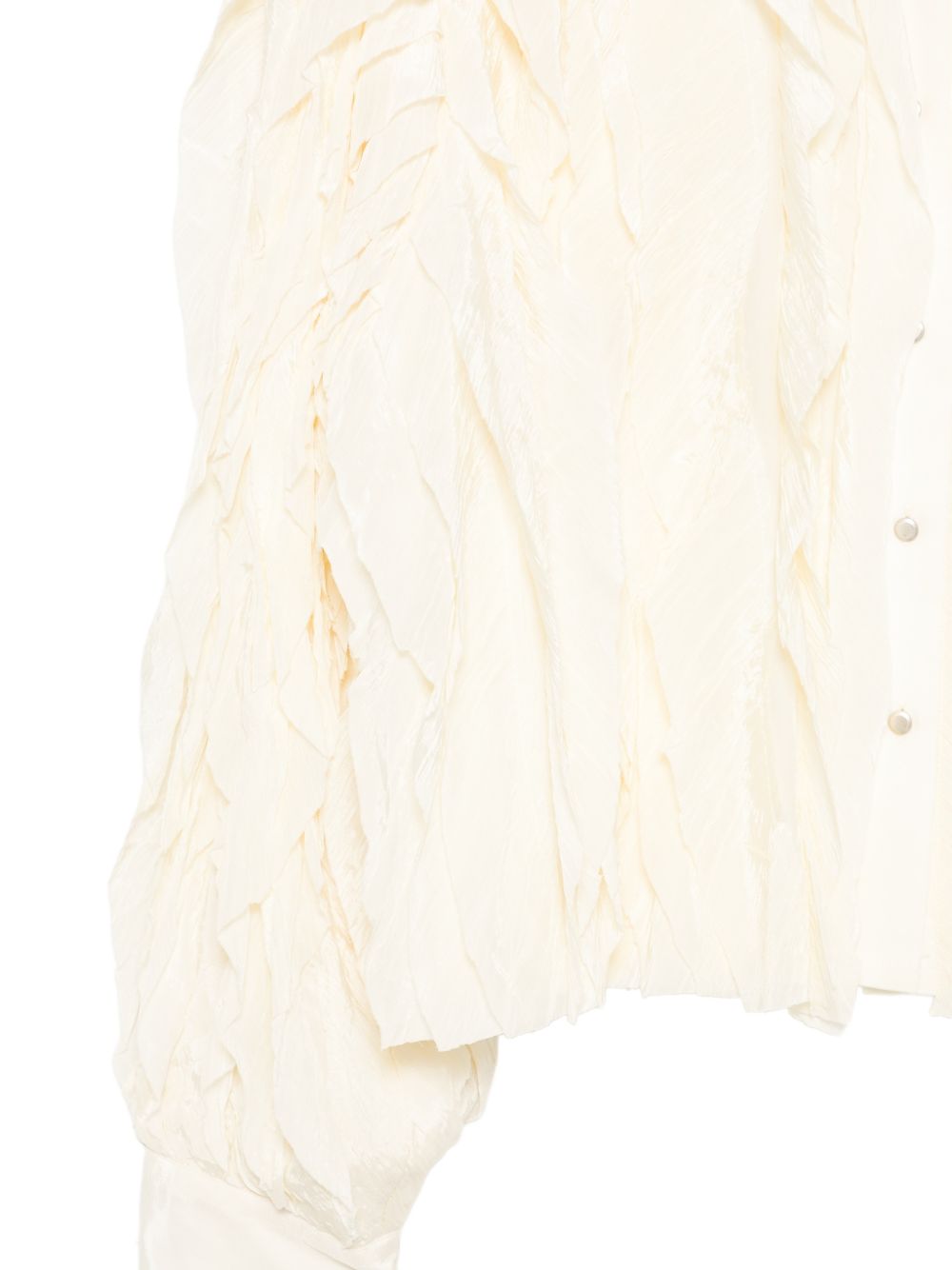 Alysi Crinkled Ruffle-Detailed Shirt — Cream, view 3