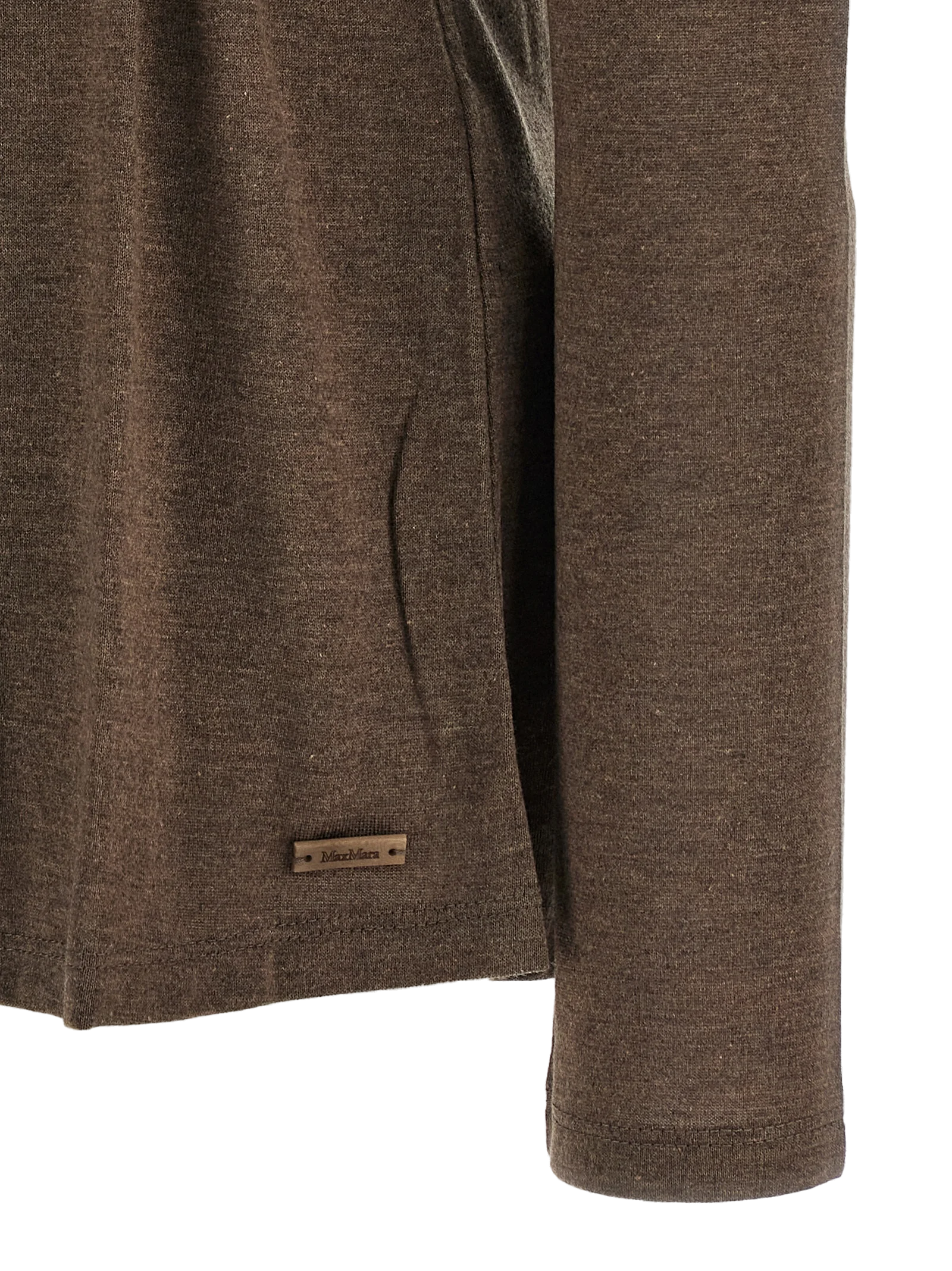 Max Mara Lyocell-Silk Blend Cardigan — Brown, view 4