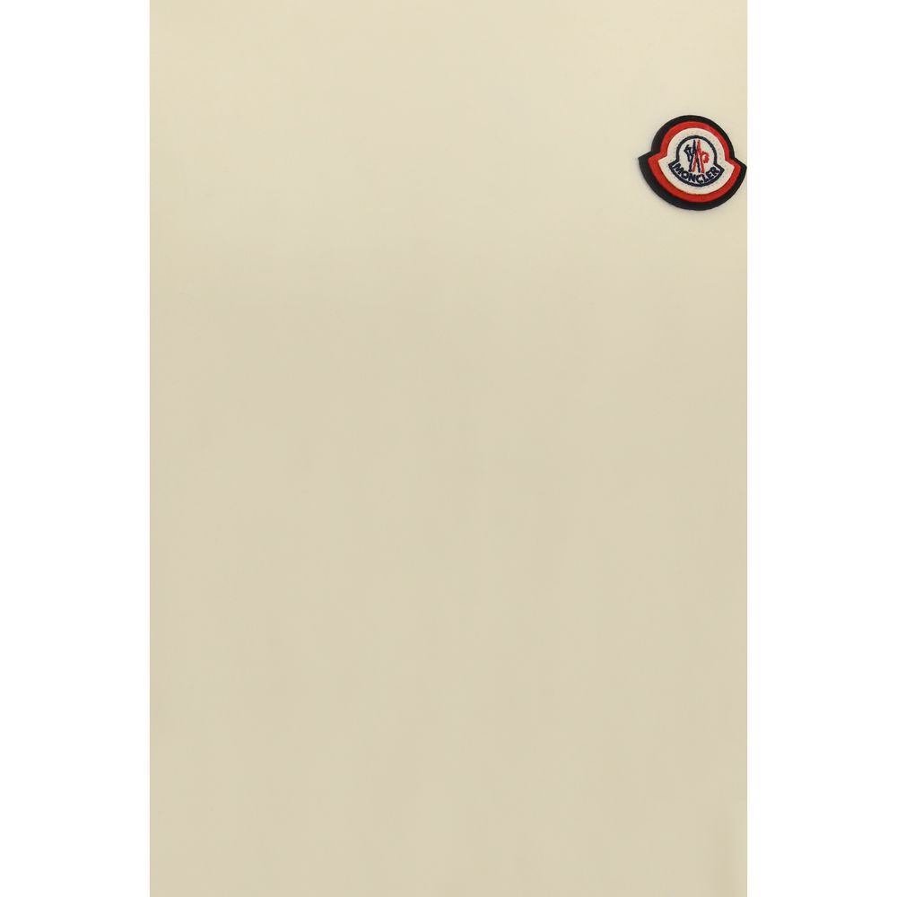 Moncler Logo-Patched Cotton T-Shirt — Beige, view 3