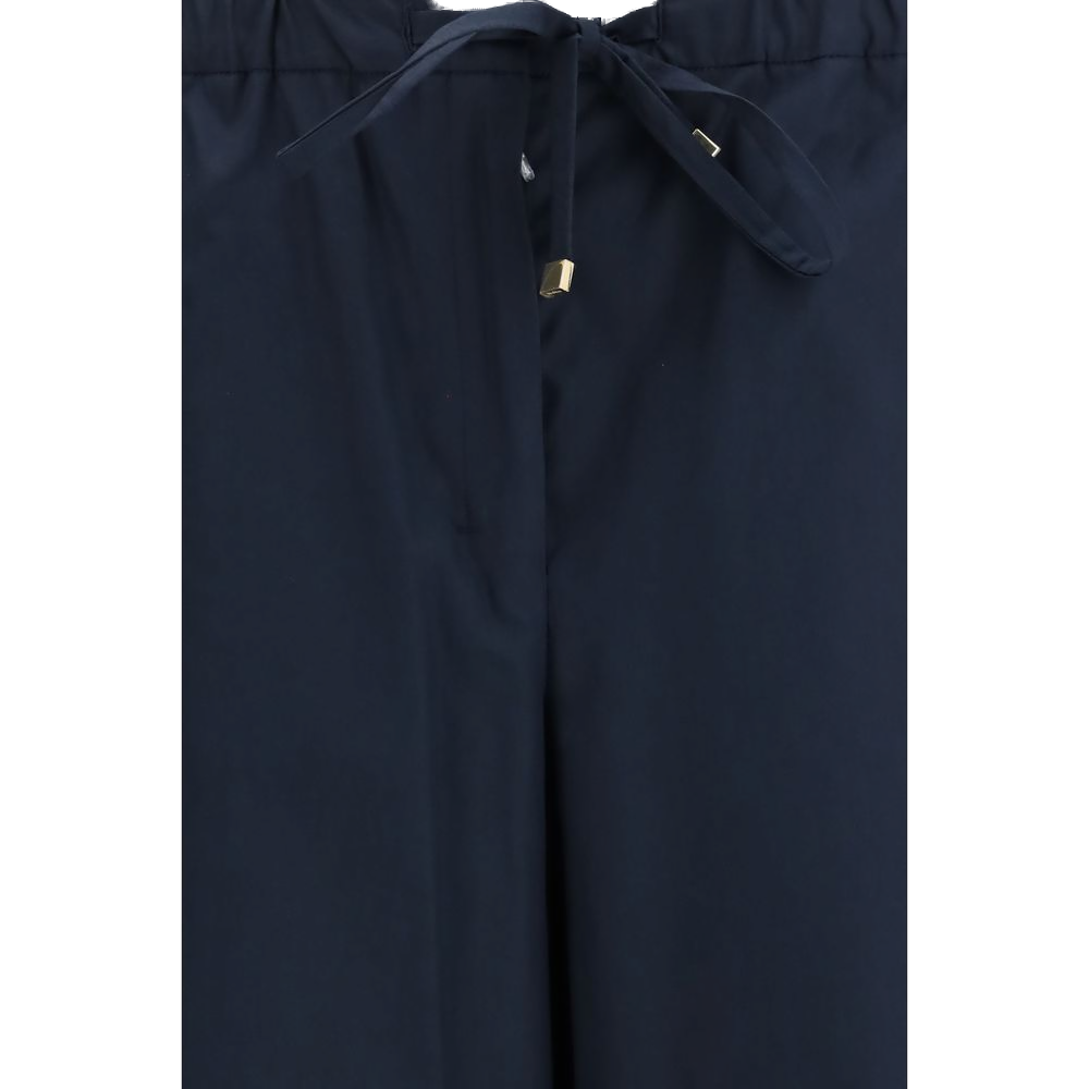 'S Max Mara Cotton Poplin Trousers — Navy, view 3