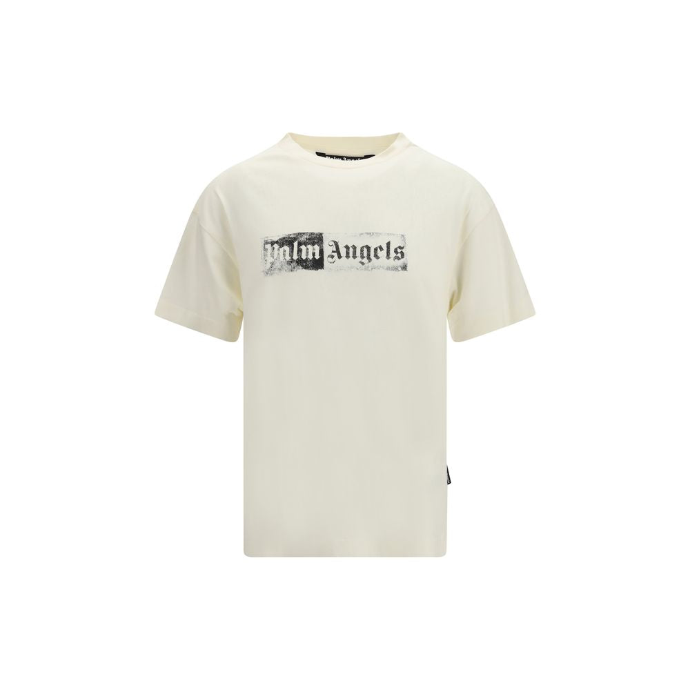 Palm Angels Logo-Print Cotton T-Shirt — Beige by Palm Angels