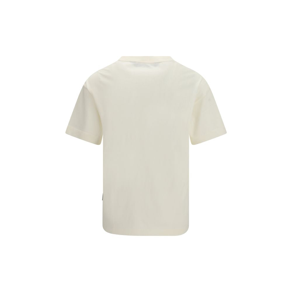 Palm Angels Logo-Print Cotton T-Shirt — Beige, view 2