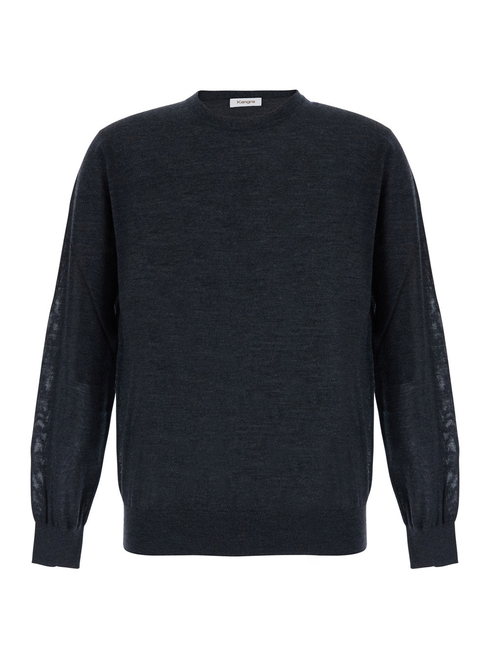 Kangra Extrafine Merino Wool Crew Neck Sweater — Gray by Kangra