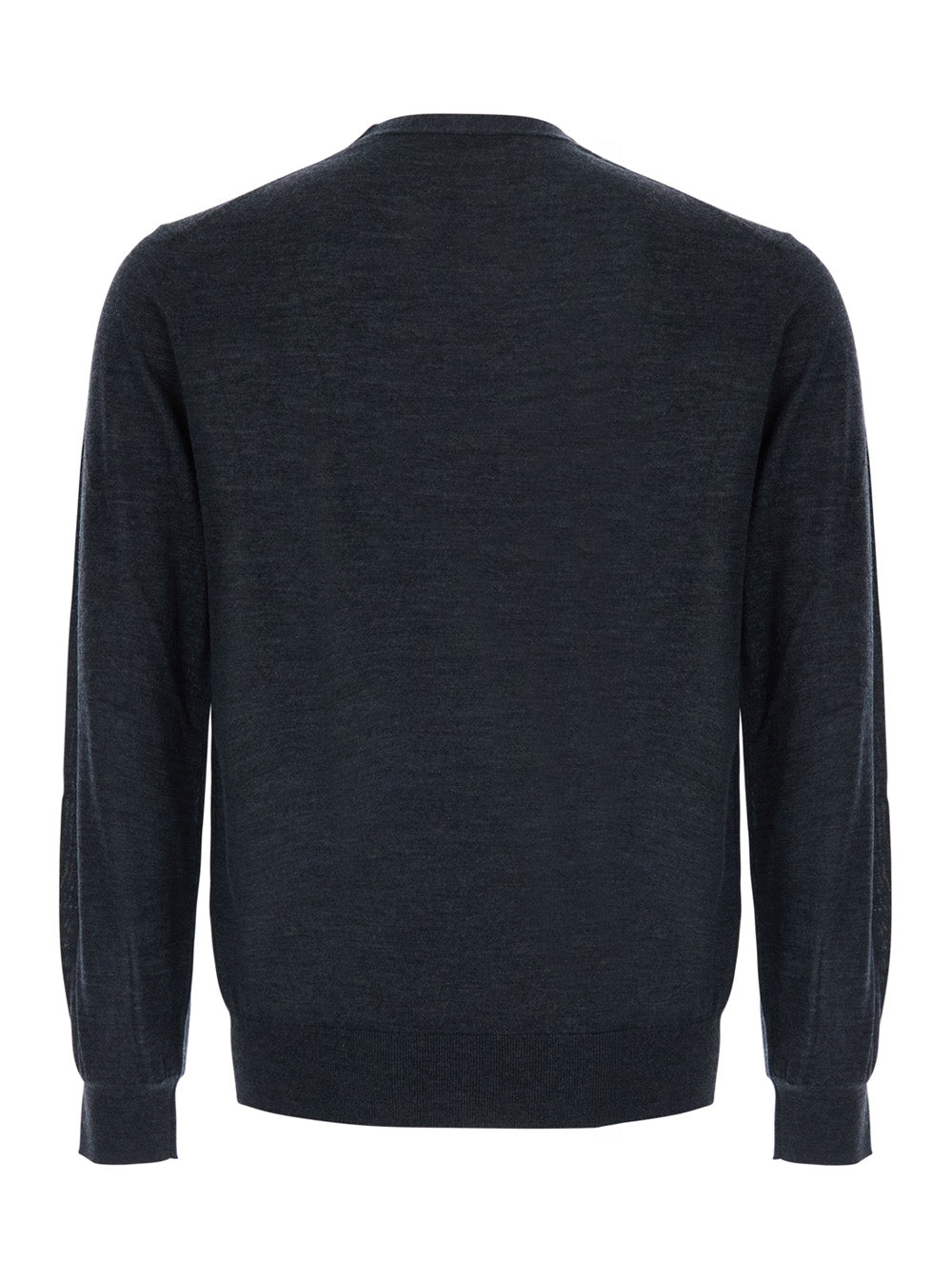 Kangra Extrafine Merino Wool Crew Neck Sweater — Gray, view 2