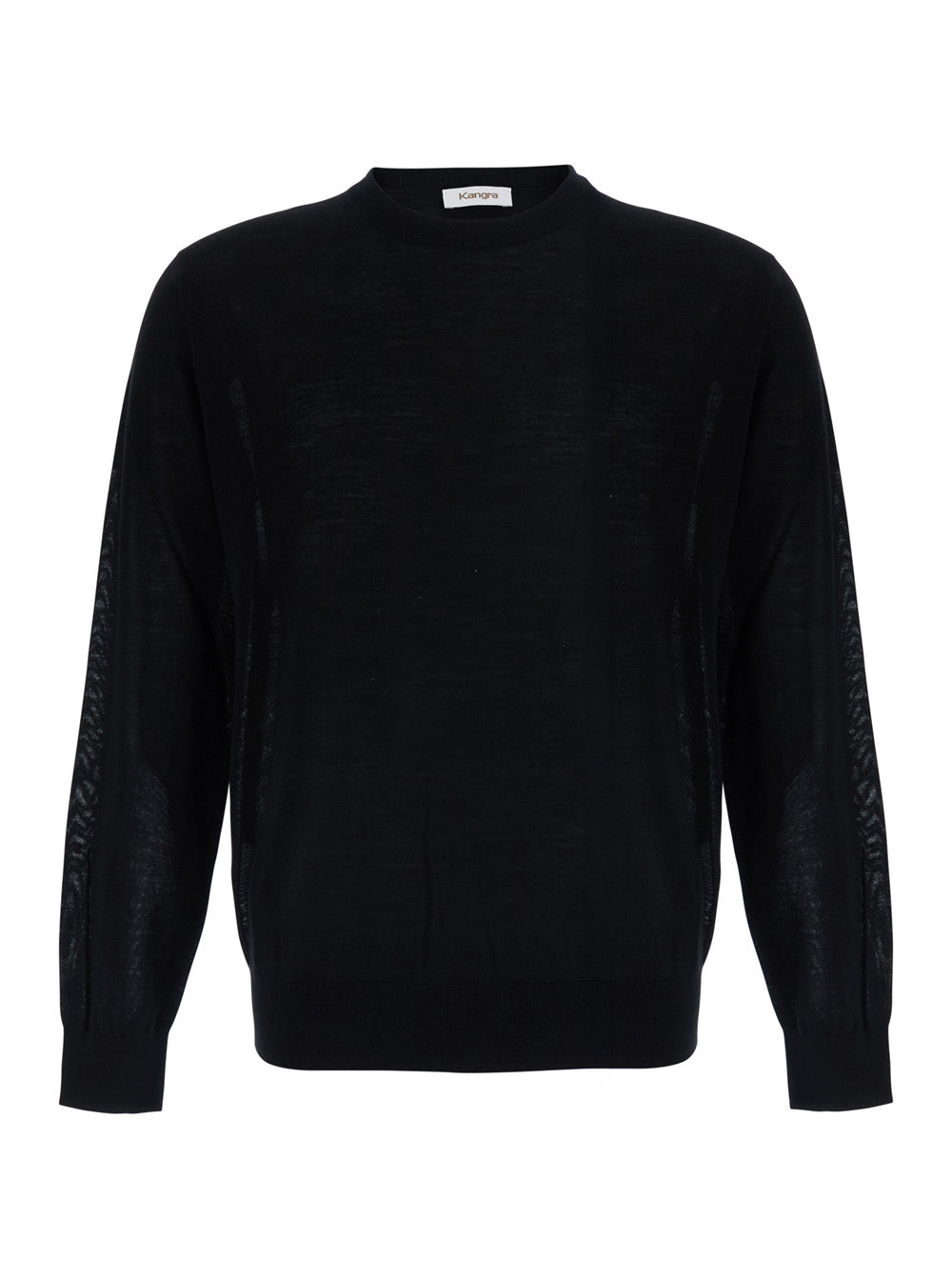 Kangra Extrafine Merino Wool Crew Neck Sweater — Black by Kangra