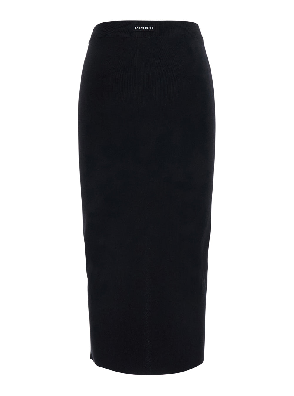 Pinko Ribbed Tech Fabric Skirt — Black, view 2