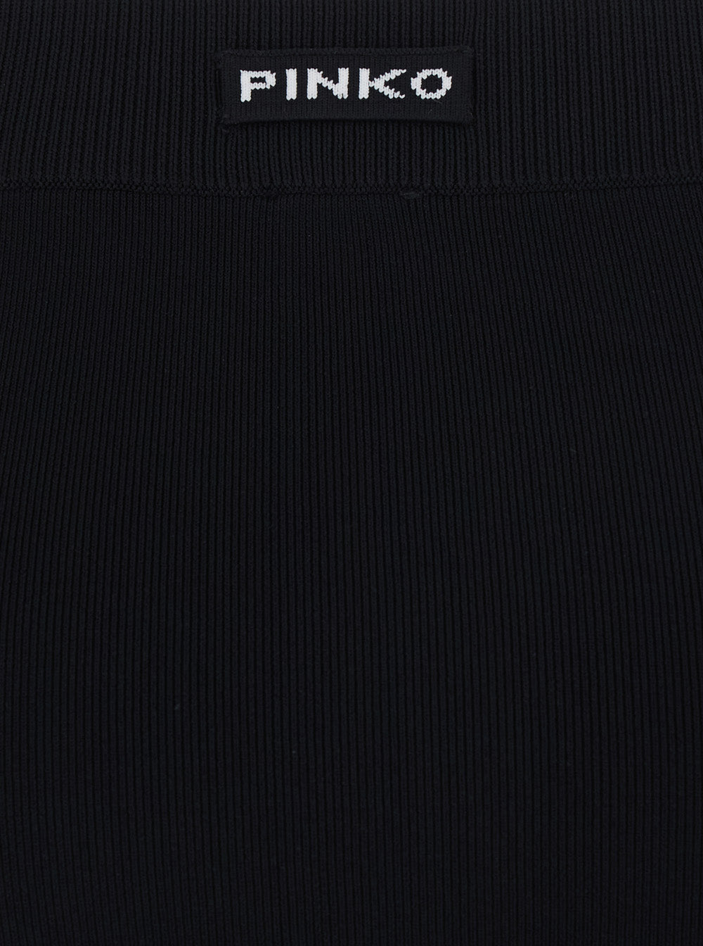 Pinko Ribbed Tech Fabric Skirt — Black, view 3