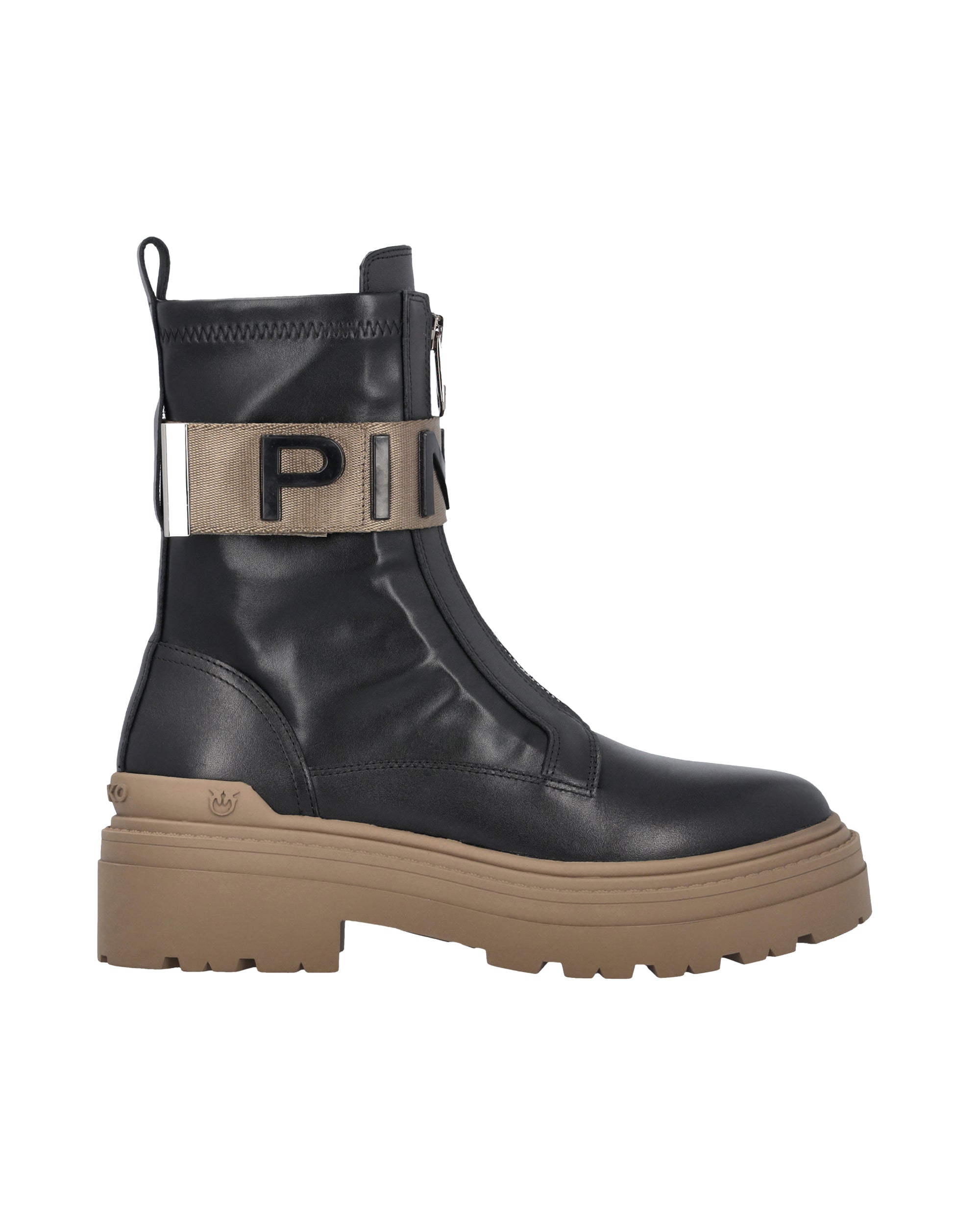 Pinko Leather Platform Ankle Boot — Black by Pinko