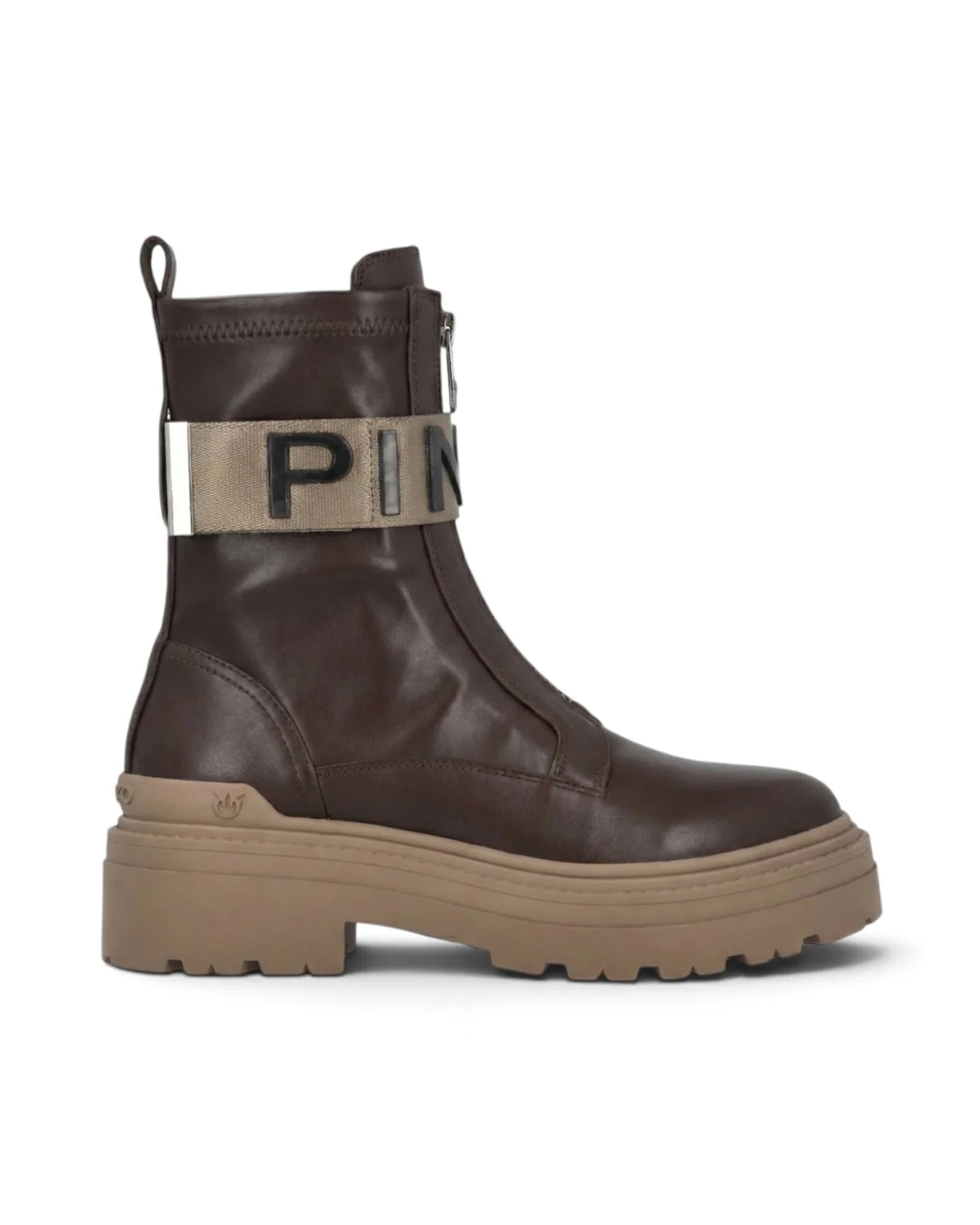Pinko Platform Lug Sole Ankle Boot — Brown by Pinko