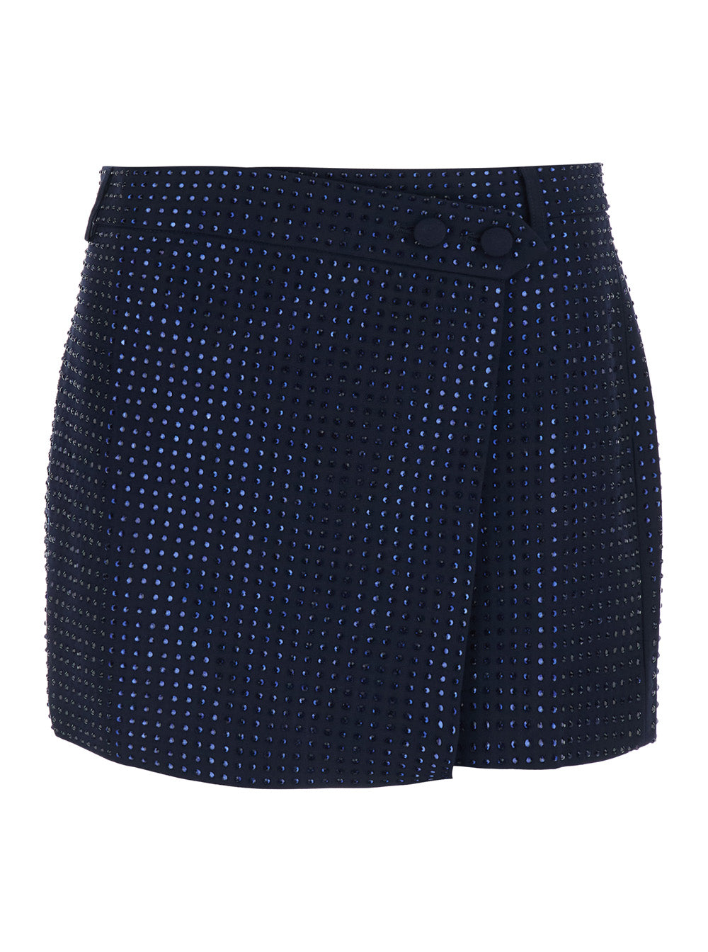 Pinko Sequin-Embellished Tech Fabric Skirt — Blue by Pinko