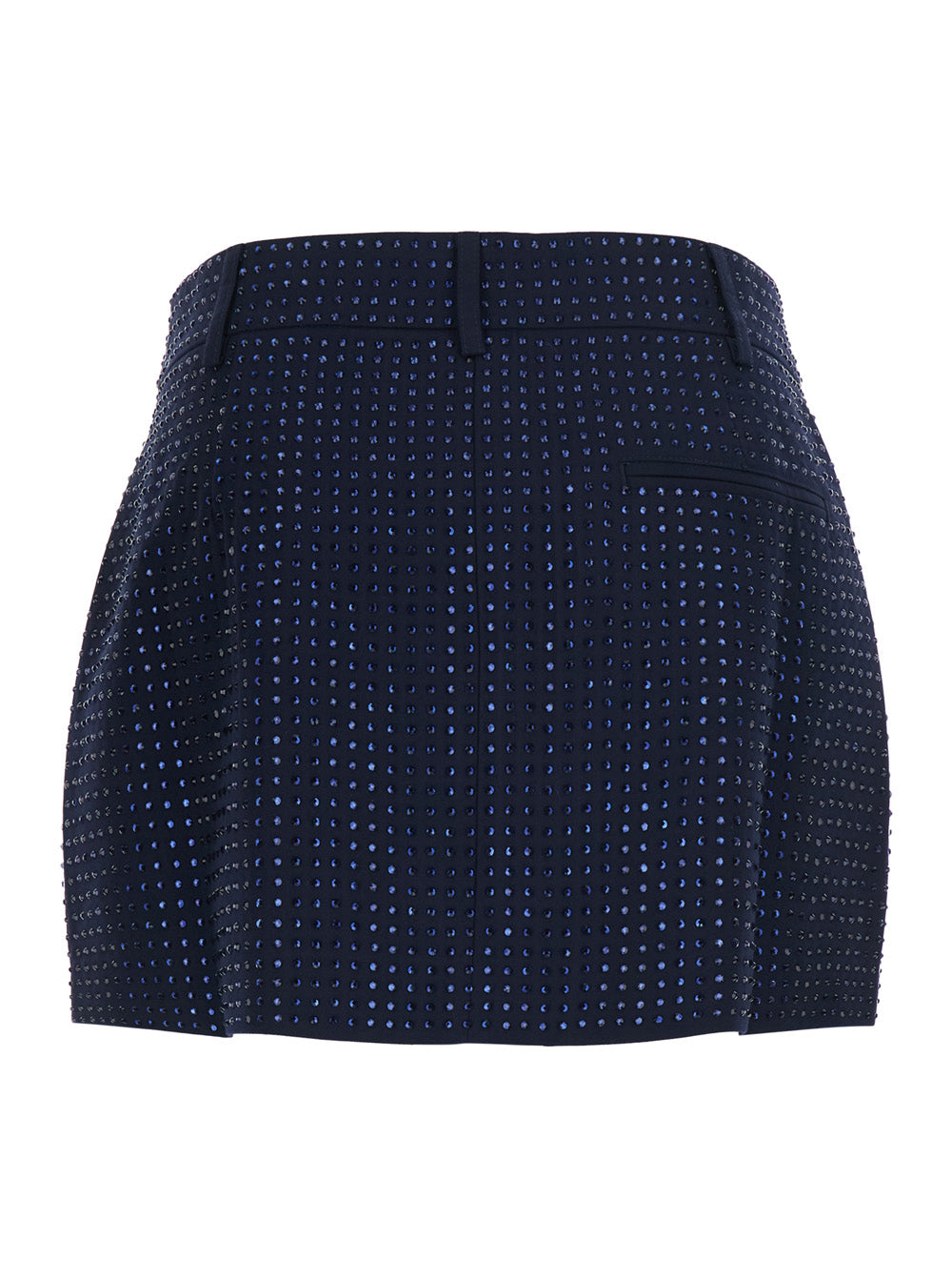 Pinko Sequin-Embellished Tech Fabric Skirt — Blue, view 2