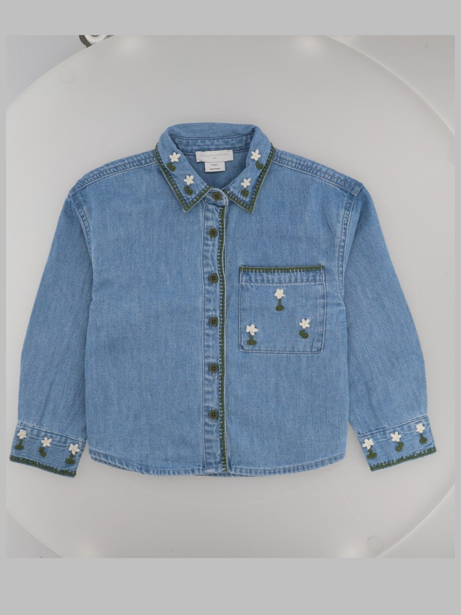 Stella McCartney Embroidered Cotton Shirt — Blue by Stella McCartney