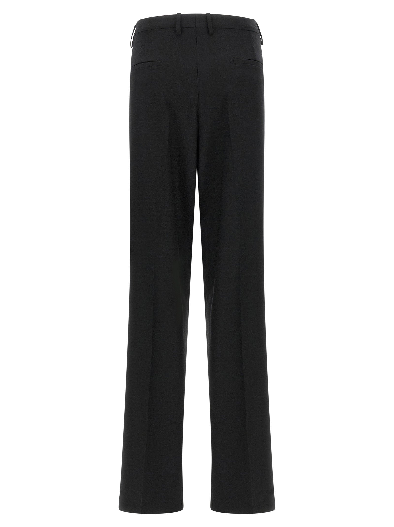 Tagliatore Virgin Wool Tailored Trousers — Black, view 2