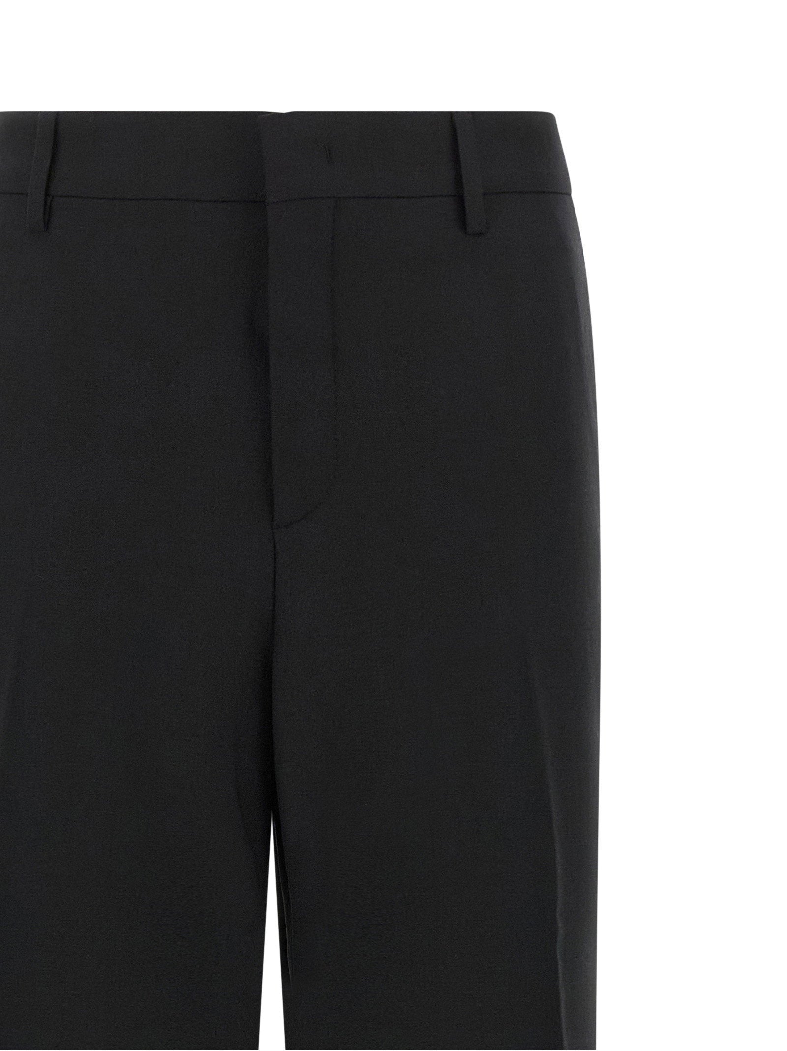 Tagliatore Virgin Wool Tailored Trousers — Black, view 3