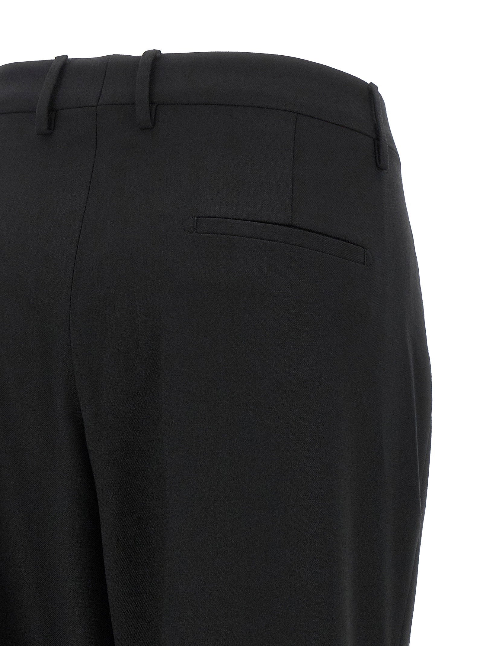 Tagliatore Virgin Wool Tailored Trousers — Black, view 4