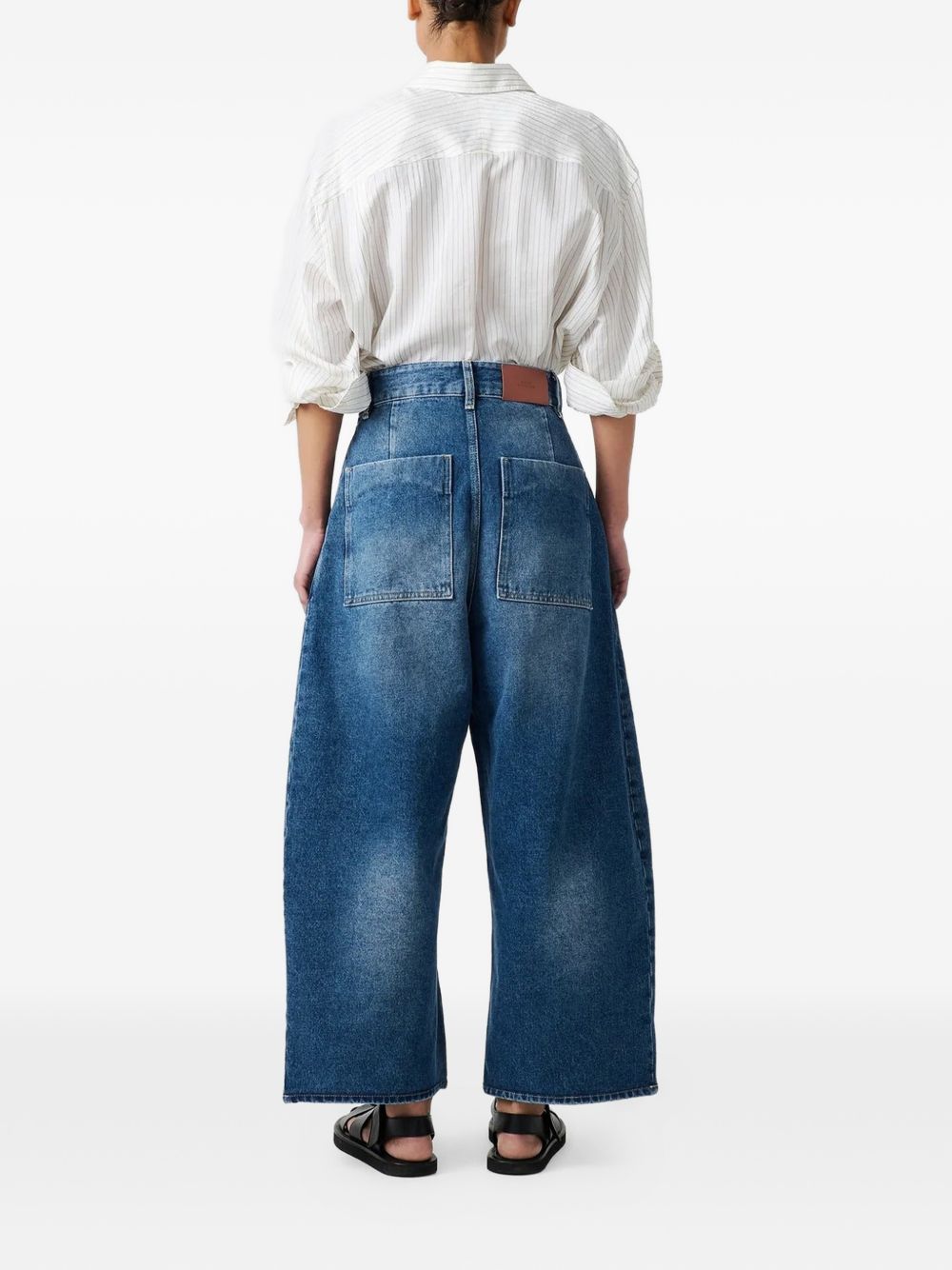 Studio Nicholson PRE Cropped Denim Jeans — Blue, view 5
