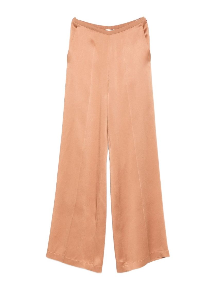 Forte Forte Satin Wide-Leg Trousers — Copper Brown by Forte Forte