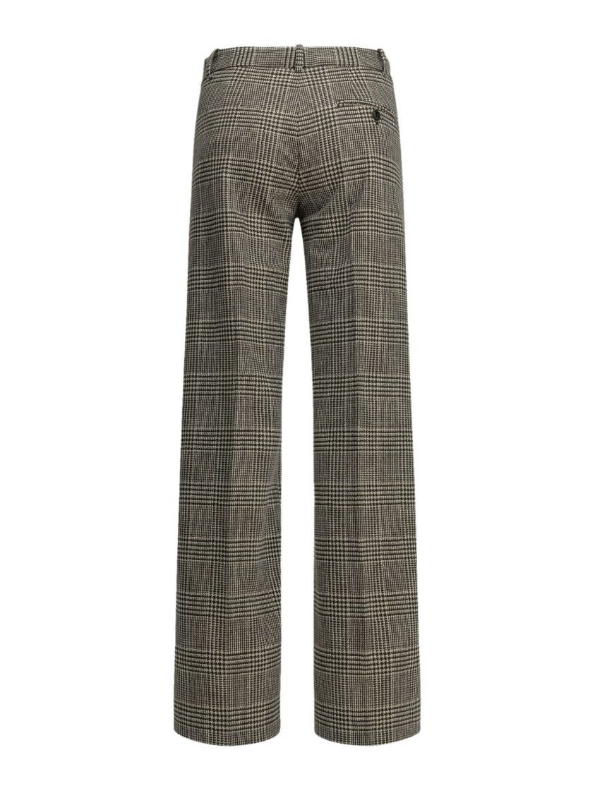Circolo 1901 Prince of Wales Checked Cotton Trousers — Olive, view 5