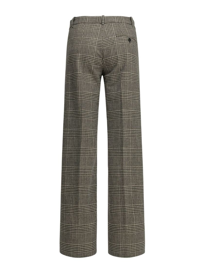 Circolo 1901 Prince of Wales Checked Cotton Trousers — Olive, view 6
