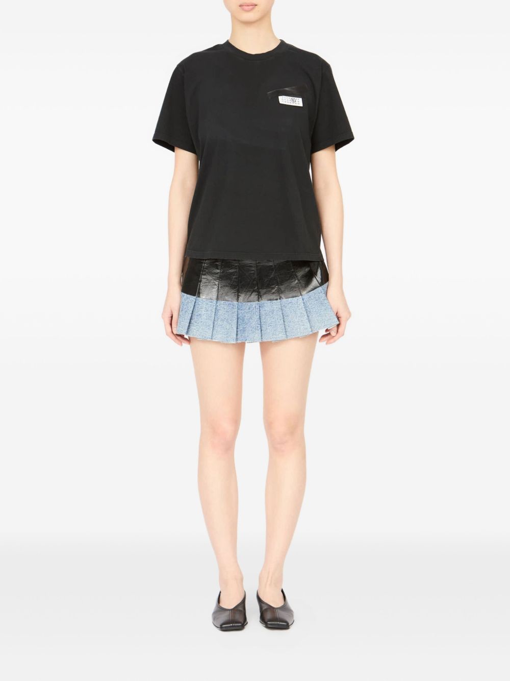 MM6 Maison Margiela Logo-Print Cotton T-Shirt — Black, view 3