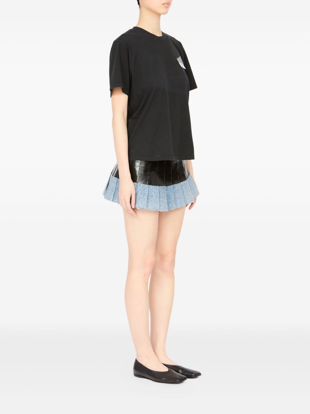 MM6 Maison Margiela Logo-Print Cotton T-Shirt — Black, view 4