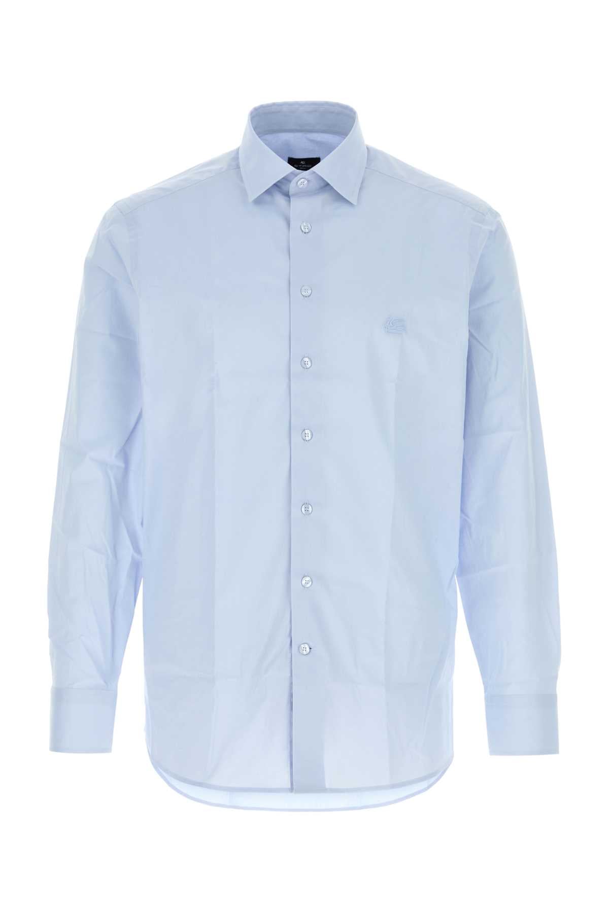 Etro Stretch Poplin Shirt — Blue by Etro