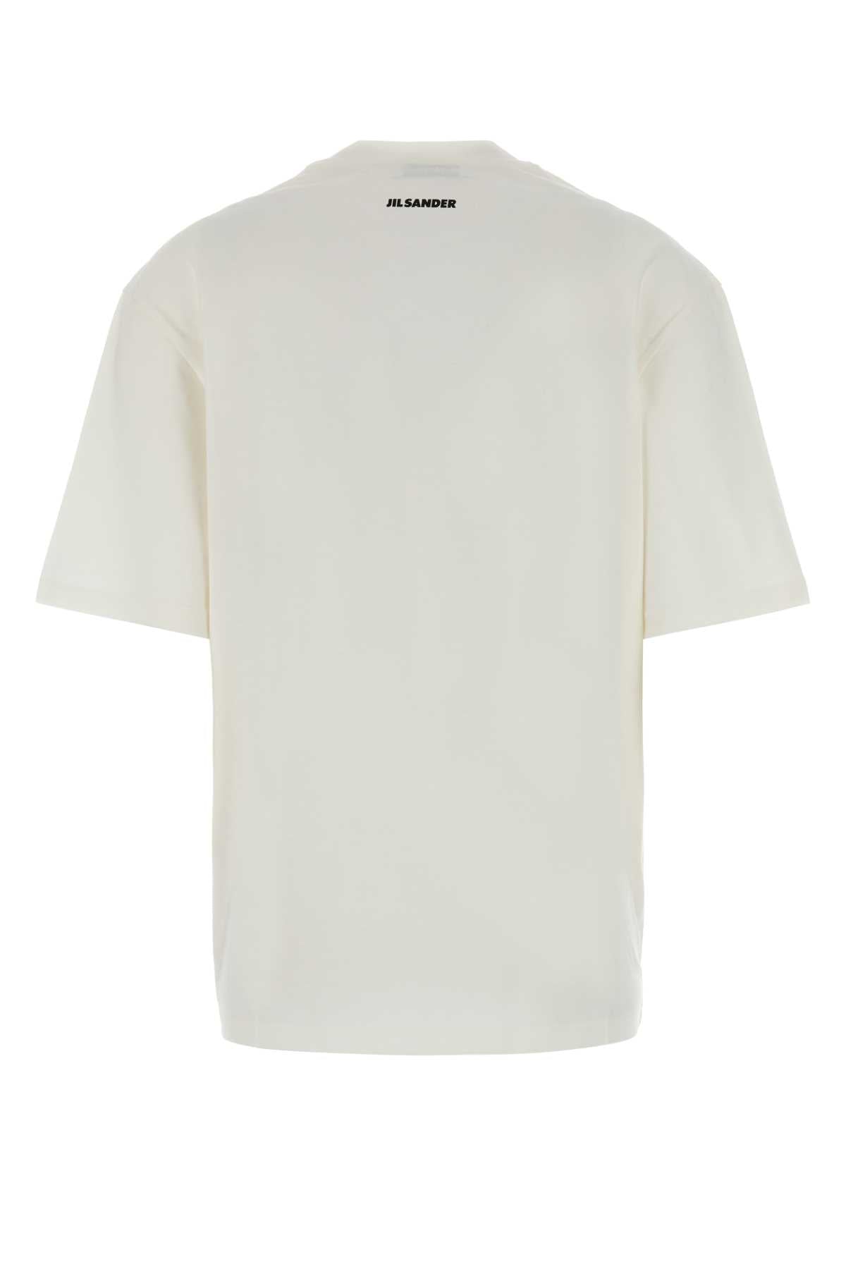 Jil Sander Graphic-Print Cotton T-Shirt — White, view 2