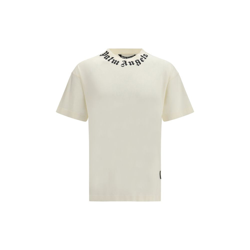 Palm Angels Logo Crewneck T-Shirt — Beige by Palm Angels