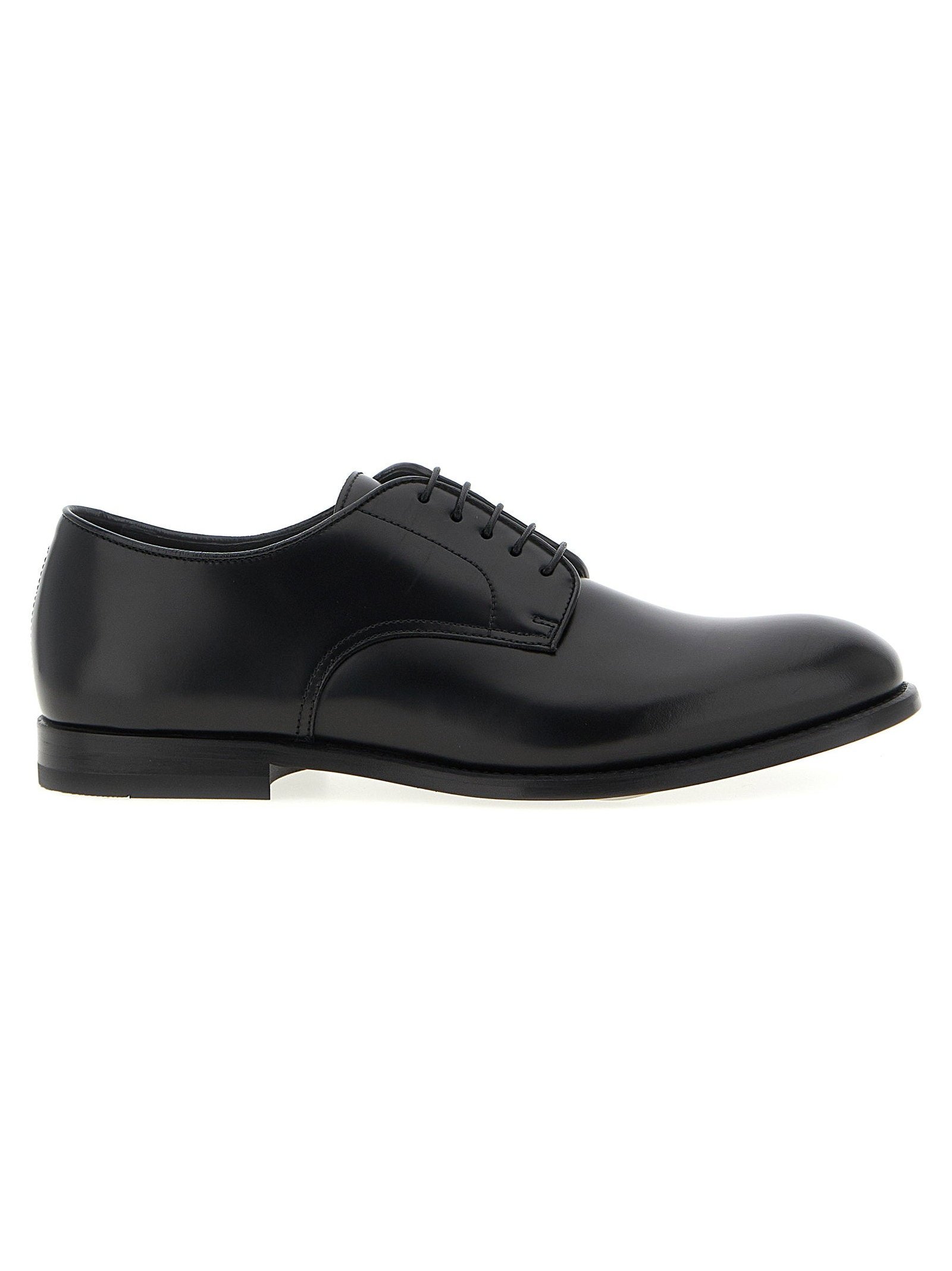 Doucal's Brushed Calf Leather Oxford — Black by Doucal'S