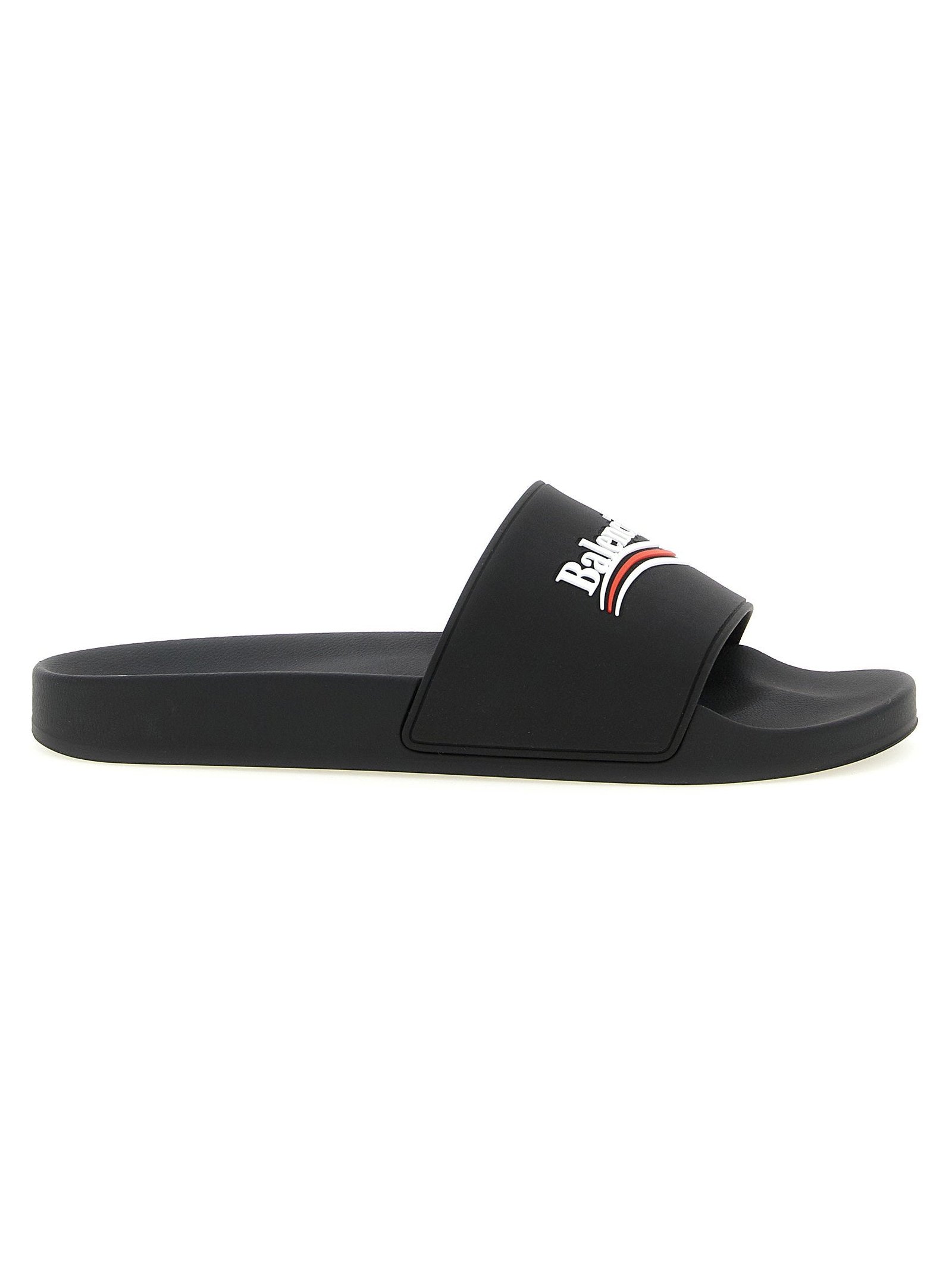 Balenciaga Logo-Embroidered Rubber Slides — Black by Balenciaga