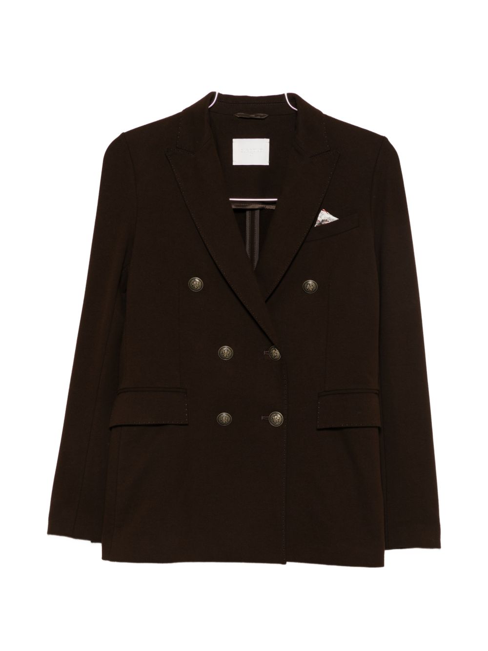 Circolo 1901 Double-Breasted Cotton Blazer — Black by Circolo 1901