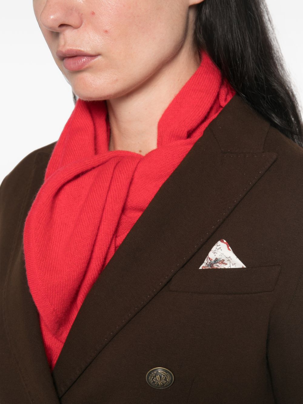 Circolo 1901 Double-Breasted Cotton Blazer — Black, view 2