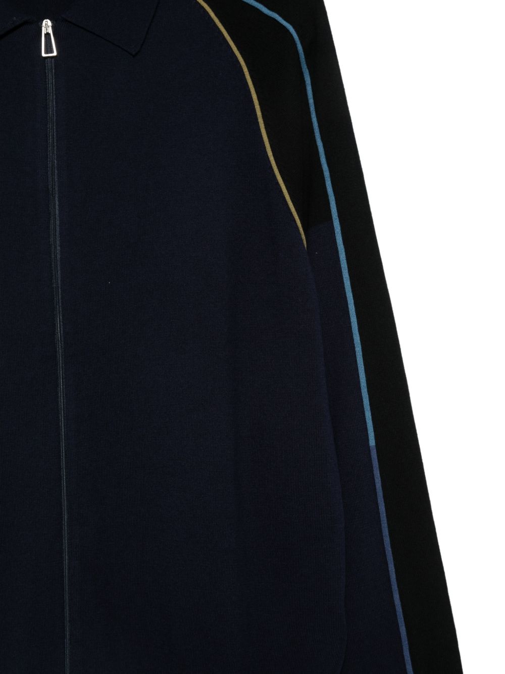 Paul Smith Fine Knit Striped Cardigan — Navy, view 3