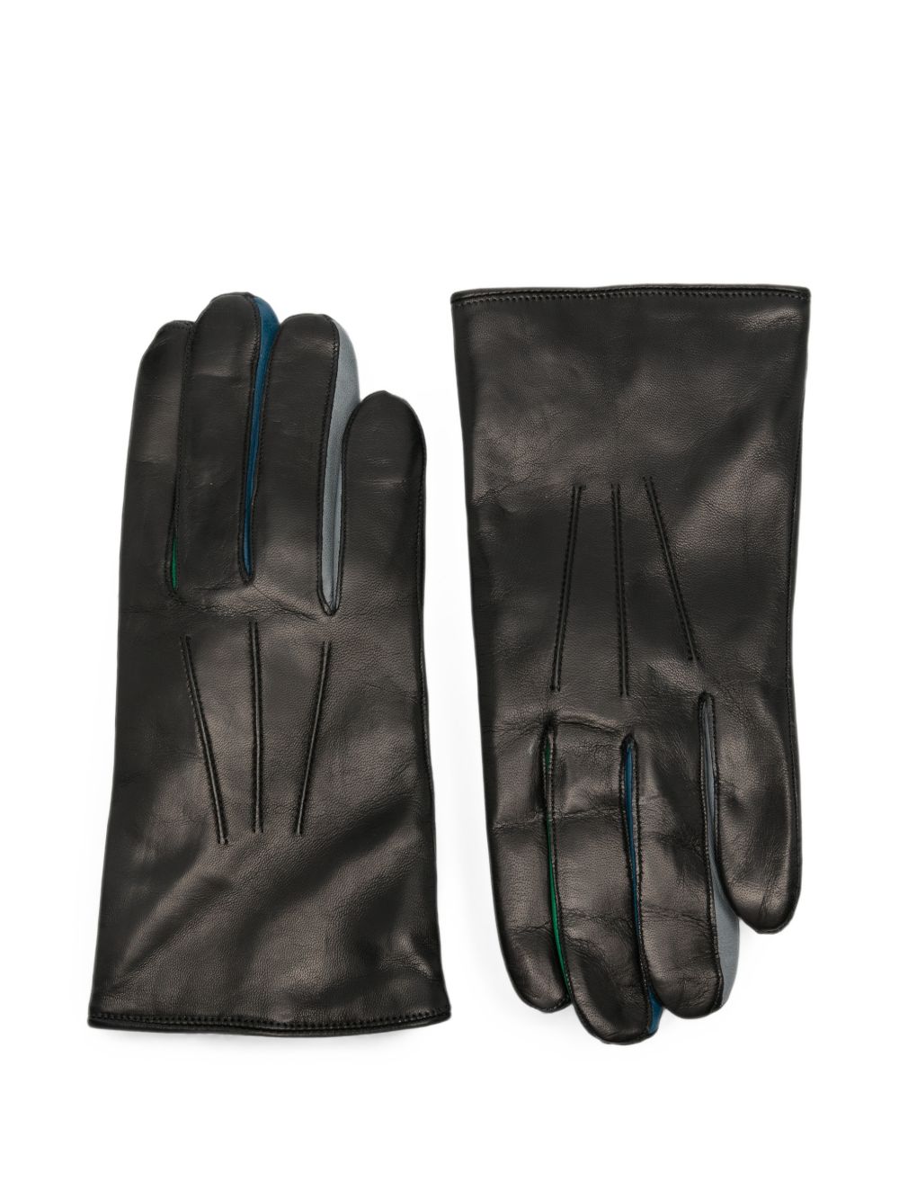 Paul Smith Leather Pin-Tucked Gloves — Black by Paul Smith