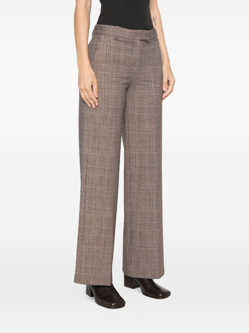 Circolo 1901 Prince of Wales Check Trousers — Brown, view 2