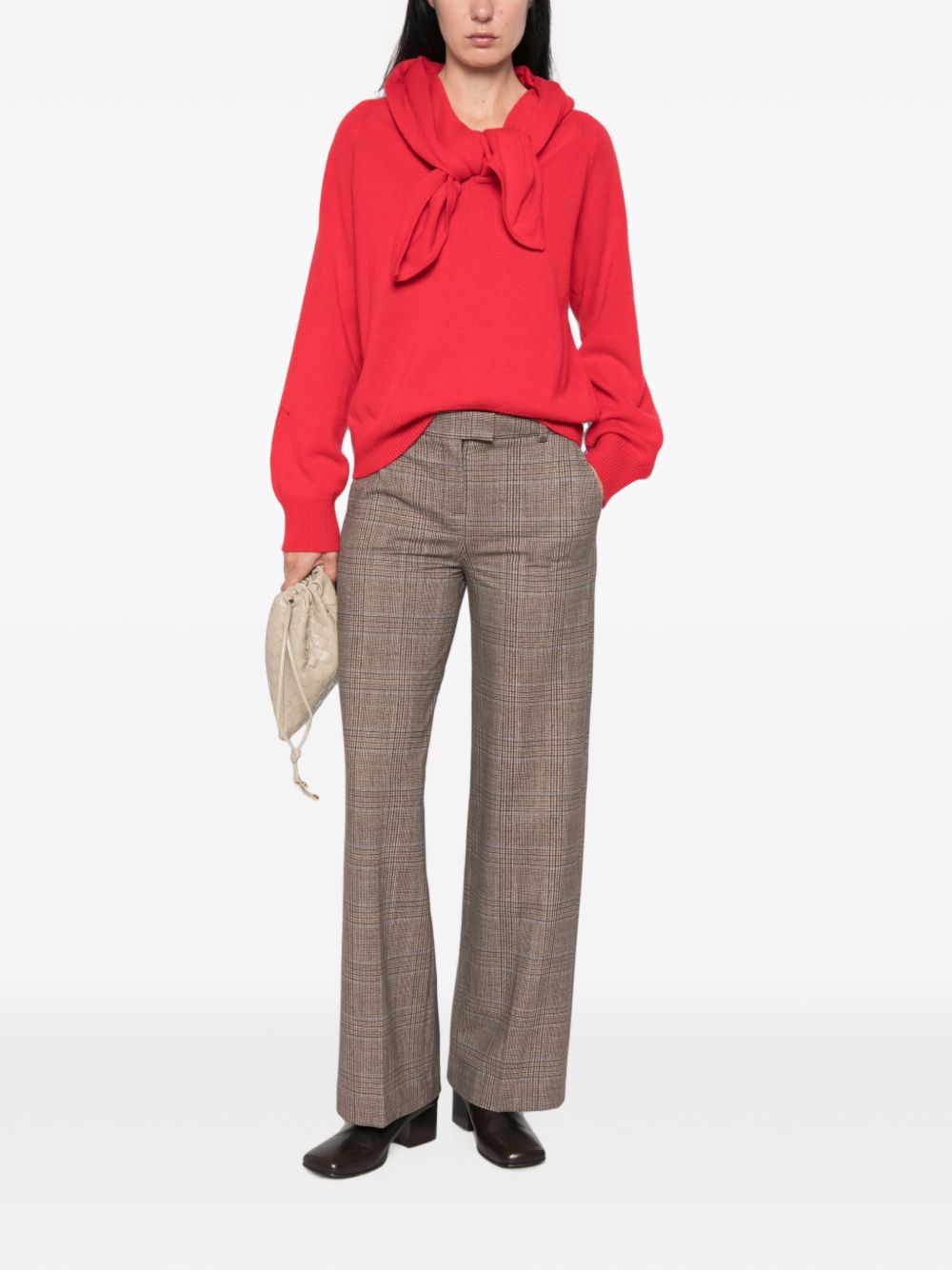 Circolo 1901 Prince of Wales Check Trousers — Brown, view 3