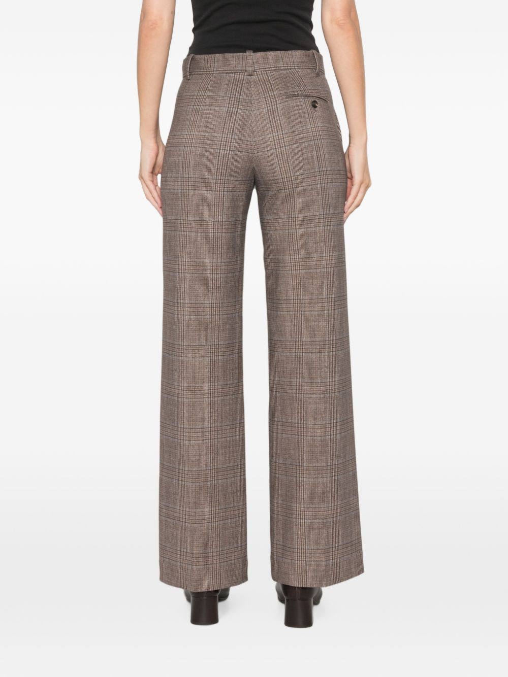 Circolo 1901 Prince of Wales Check Trousers — Brown, view 4
