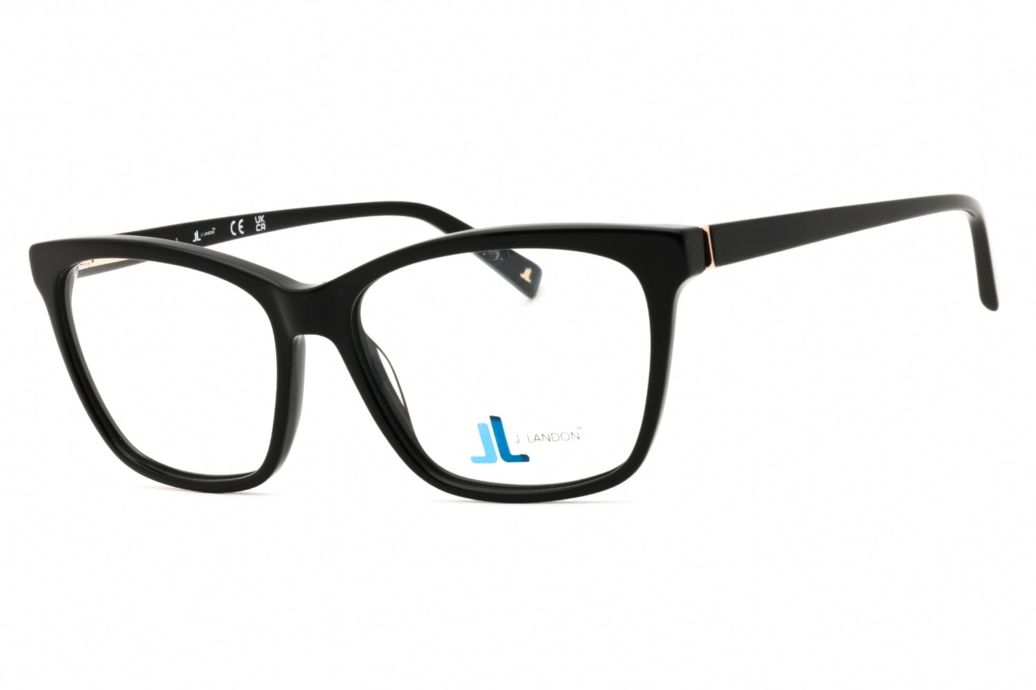 J. Landon JL5013 Rectangular Acetate Eyeglasses — Black by J. Landon