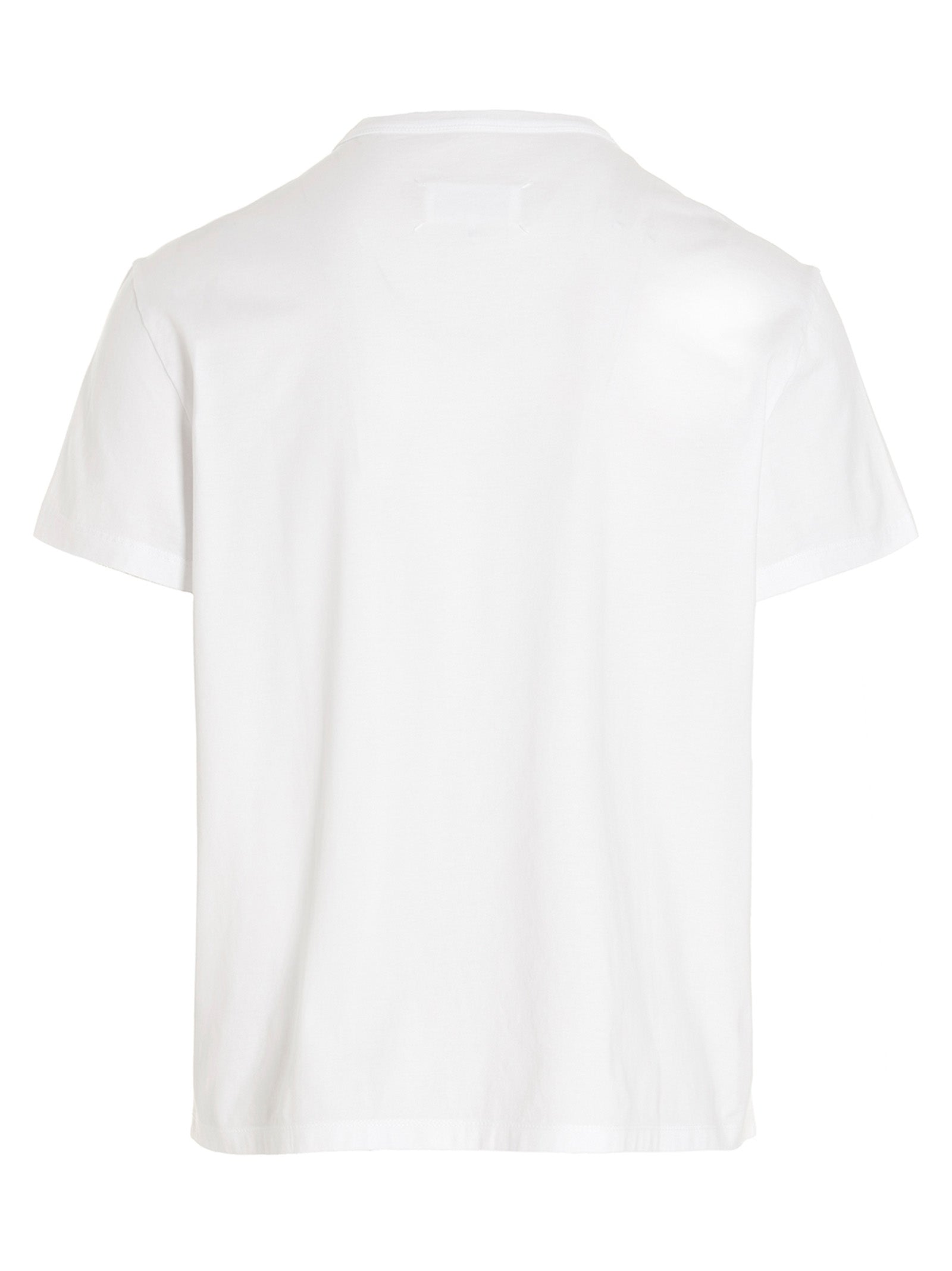 Maison Margiela Logo-Embroidered Cotton T-Shirt — White, view 2
