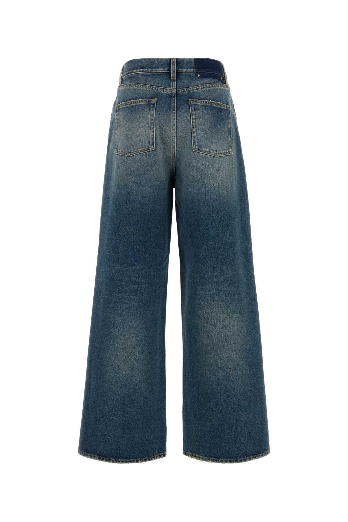 Golden Goose Deluxe Brand Wide-Leg Cotton Jeans — Blue, view 2