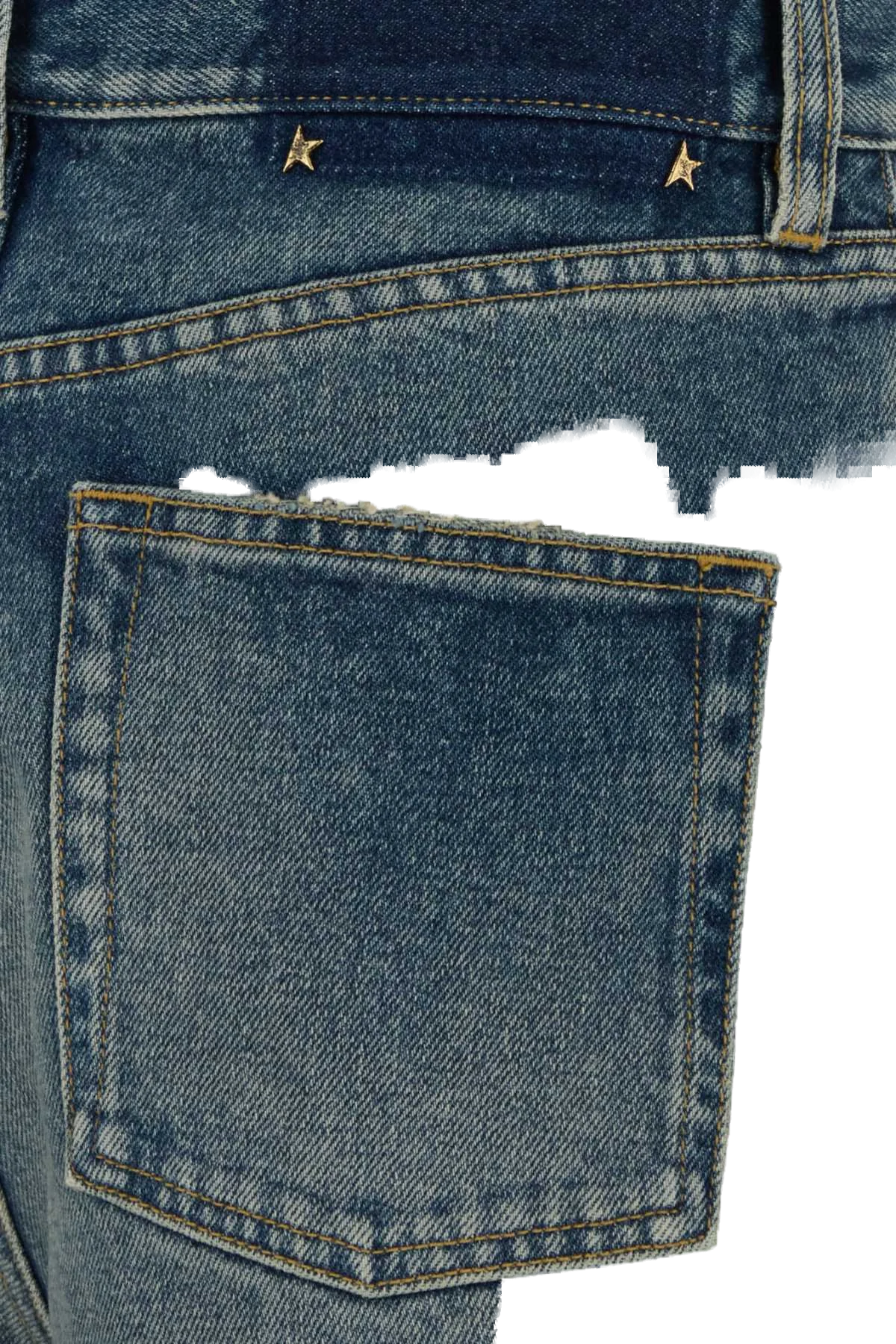 Golden Goose Deluxe Brand Wide-Leg Cotton Jeans — Blue, view 3
