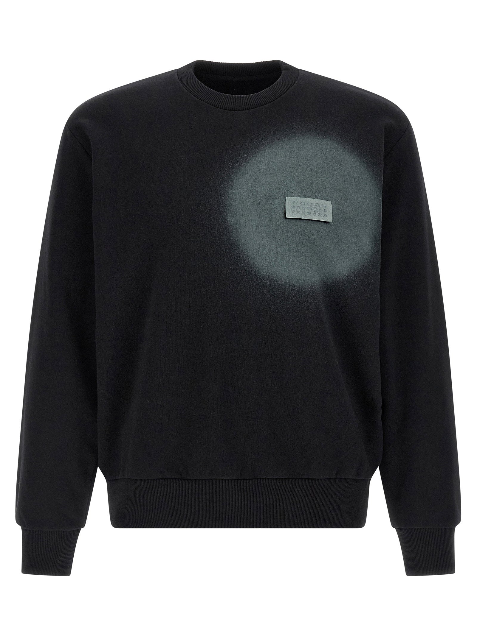Mm6 Maison Margiela Numeric Signature Spray Paint Sweatshirt — Black - L by MM6 Maison Margiela