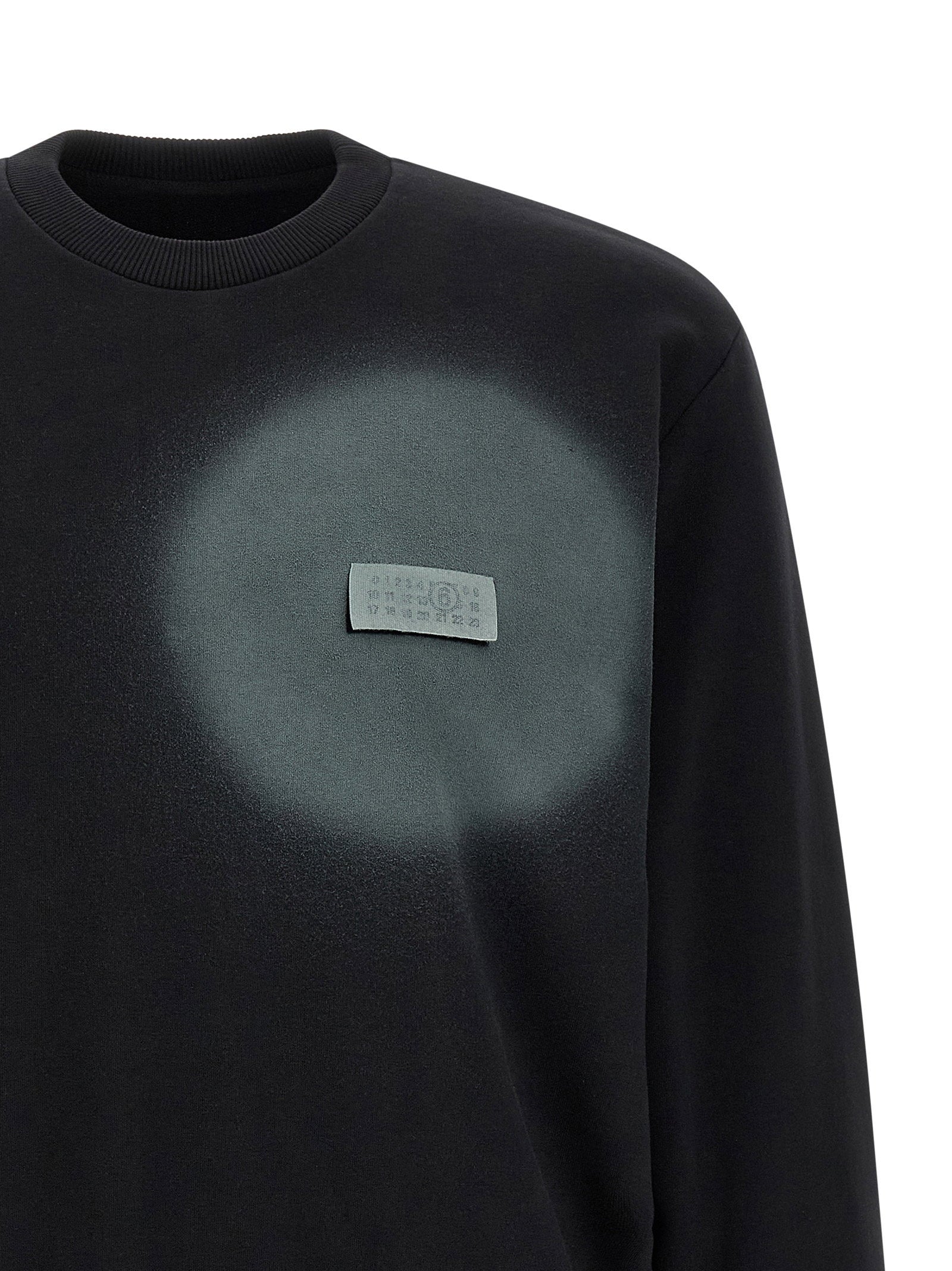 Mm6 Maison Margiela Numeric Signature Spray Paint Sweatshirt — Black - L, view 3