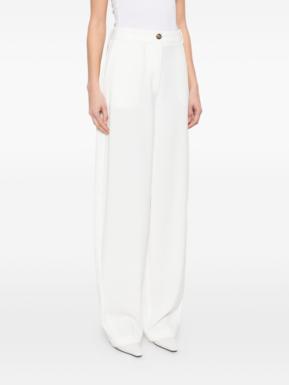 Elisabetta Franchi Wide-Leg Trousers — White by Elisabetta Franchi