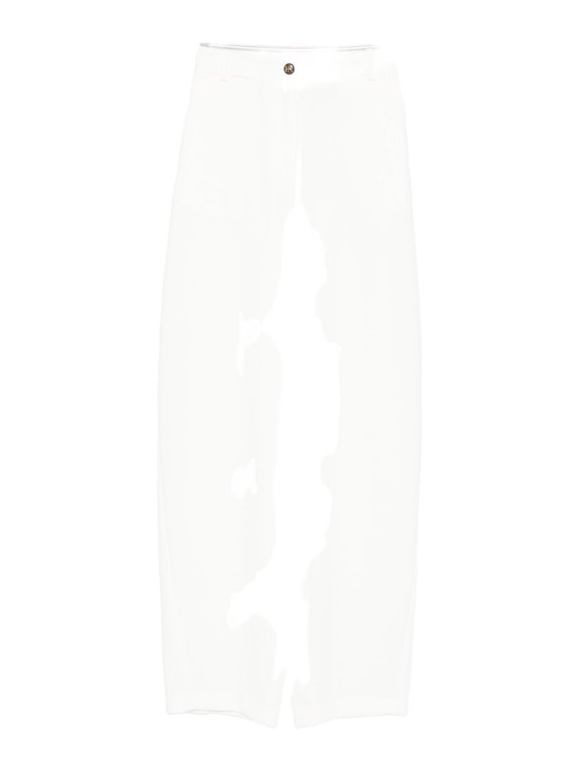 Elisabetta Franchi Wide-Leg Trousers — White, view 3