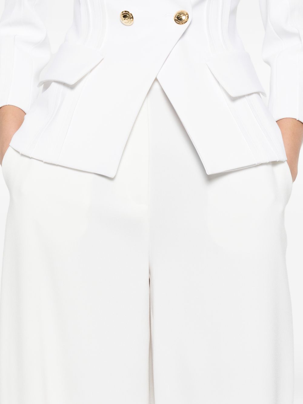 Elisabetta Franchi Wide-Leg Trousers — White, view 4